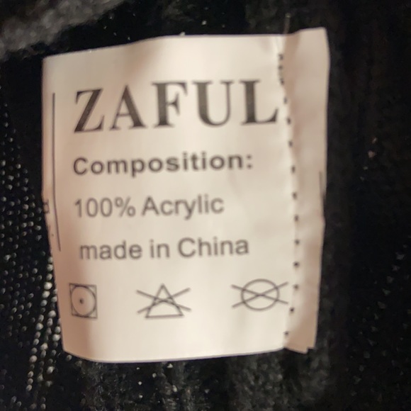 Zaful Black Cropped Rib Sweater sz M US 6 - Picture 4 of 4